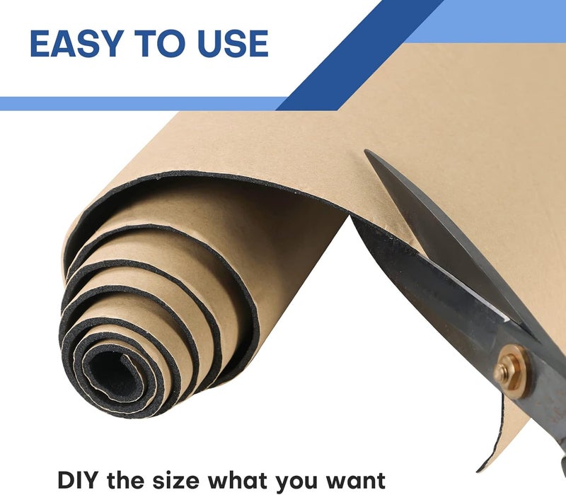 MYFULLY Sponge Neoprene Roll with Adhesive, Waterproof Foam Rubber Sheet Cut to Multiple Dimensions and Lengths for Shock Pad, Gaskets, DIY, Crafts (1/8" Thick x12 Wide x 48" Long) - Image 5